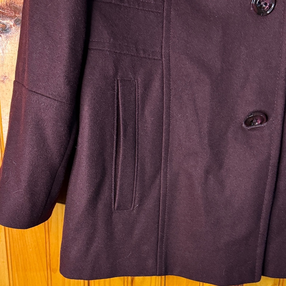 London Fog Rich Purple Pea Coat - Picture 4 of 6